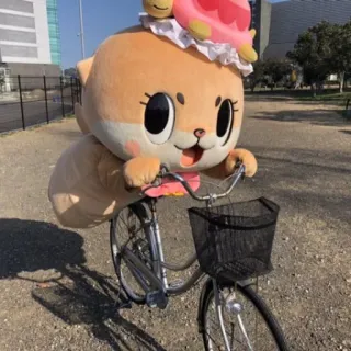 🐻 mascotte, animal, mignon, vélo, kawaii, personnage telegram sticker