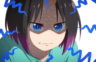 😡 Tohru Miss Kobayashi's Dragon Maid anime, tức giận, rồng, Tohru telegram sticker