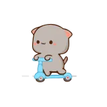 🛴 imut, kucing, skuter, binatang, kartun telegram sticker