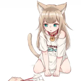 🪤 sakana Anime, Ragazza gatto, Kawaii, Carino, Manga whatsapp sticker