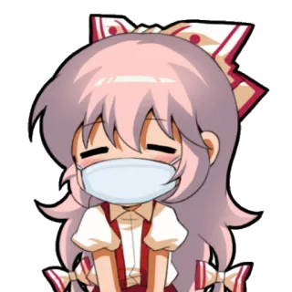 😷 Аниме, Маска, Мультфильм, Чиби, Каваий telegram sticker