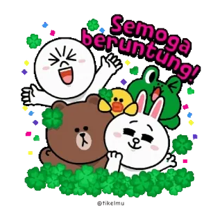 💪 Semoga beruntung! sorte, fofo, personagens, animais, celebração, positivo telegram sticker