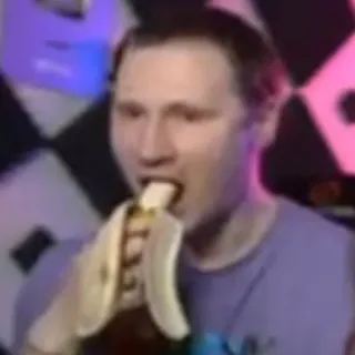 🍌 ест, банан, человек, еда telegram sticker