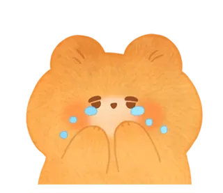 🌰 เศร้า, ร้องไห้, หมี, คาวาอิ, น่ารัก, การ์ตูน whatsapp sticker