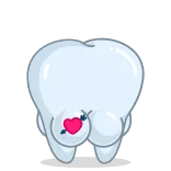 🦷 dente, coração, seta, amor, dental, dia dos namorados telegram sticker