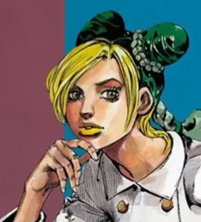 🤔 Jolyne Cujoh JoJo's Bizarre Adventure Jolyne Cujoh, JoJo's Bizarre Adventure, Anime, Manga, Personnage, Blonde, Portrait whatsapp sticker