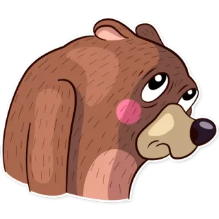 🙄 bear, cartoon, animal, cute, sticker, illustration whatsapp sticker