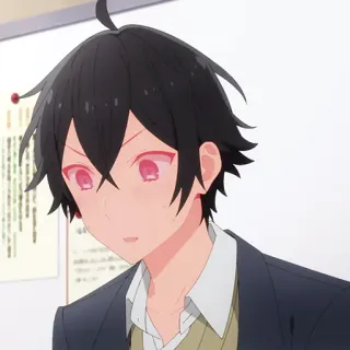 ✏️ Izumi Miyamura Horimiya anime, manga, school, student, black hair telegram sticker