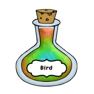 🕊 Bird potion, bird, bottle, fantasy, magic, colorful telegram sticker