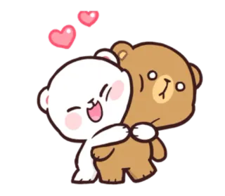 🤗 ursos, amor, afeição, desenho animado, fofo, corações, abraços telegram sticker