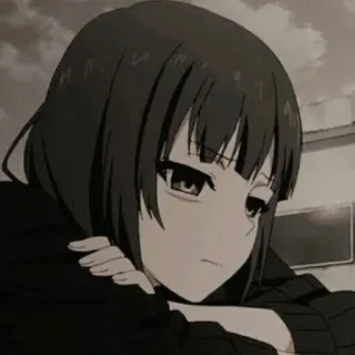 🌆 Anime, Mädchen, traurig, Manga, brünett telegram sticker