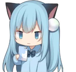 🤨 Anime, Katzenmädchen, Chibi, Süß, Handy telegram sticker