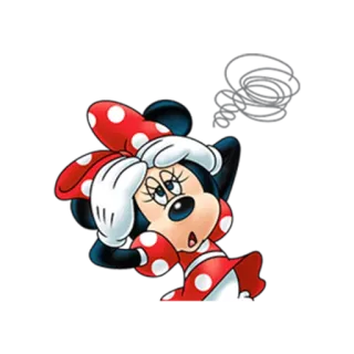 😔 Minnie Mouse cartone animato, topo, Disney, carino, personaggio dei cartoni animati, Minnie, scioccato telegram sticker