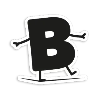 👣 letter B, character, cartoon telegram sticker