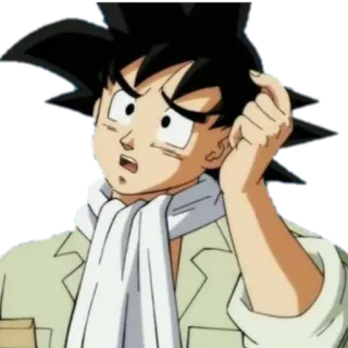 🤔 Goku Dragon Ball 애니메이션, 캐릭터, 혼란스러움, 손오공, 드래곤볼 telegram sticker