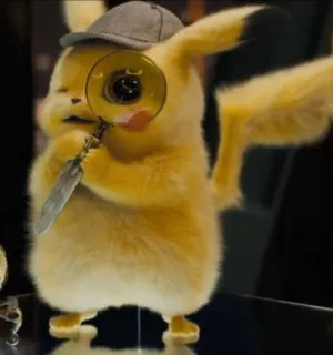 🌝 Pikachu Detective Pikachu 宝可梦, 侦探, 皮卡丘, 动漫, 电影, 黄色 telegram sticker