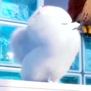 ❄️ Gidget The Secret Life of Pets Гиджет, собака, щенок, белый, пушистый, Тайная жизнь домашних животных whatsapp sticker