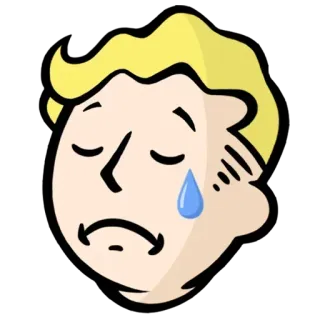😥 Vault Boy Fallout traurig, weinen, Fallout, Vault Boy, Videospiel telegram sticker