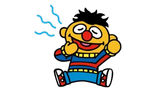 😮 Ernie Sesame Street เออร์นี, เซซามีสตรีท, ตัวการ์ตูน, หุ่นกระบอก, ยิ้ม telegram sticker