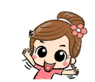 🐥 desenho animado, menina, fofo, emoji, adesivo, animação, feliz, acenando telegram sticker