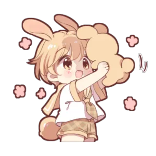 😊 น่ารัก, กระต่าย, อนิเมะ, การ์ตูน, คาวาอิ, ตัวละคร, กระต่าย, น่าเอ็นดู whatsapp sticker