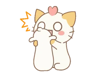 ⭐ Katze, süß, geschockt, Hase, Tier, Überraschung, kawaii telegram sticker