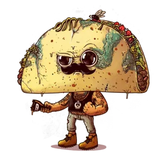 😠 taco, food, cartoon, character, mustache telegram sticker