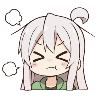 😠 Anime, Dibujos animados, Enojado, Frustrado, Emoticono, Kawaii, Lindo whatsapp sticker