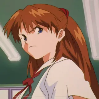 😠 Asuka Langley Soryu Neon Genesis Evangelion anime, girl, angry, redhead, evangelion, asuka, character, japanese telegram sticker