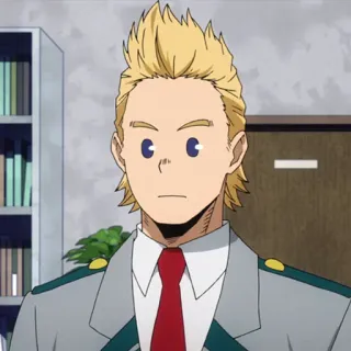 🎒 Mirio Togata My Hero Academia Mirio Togata, anime, My Hero Academia, character, male, blond hair, hero telegram sticker