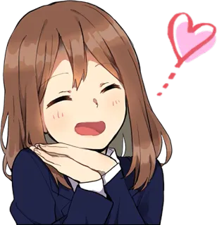😄 Anime, Chica, Corazón, Amor, Feliz, Lindo whatsapp sticker