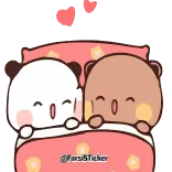 😴 @FarsiSticker oso, lindo, amor, pareja, durmiendo telegram sticker