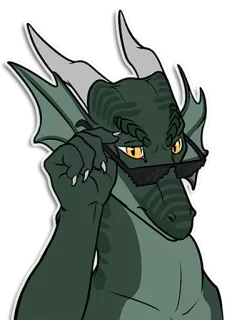 🤑 dragão, furry, óculos de sol, antropomórfico, fantasia telegram sticker