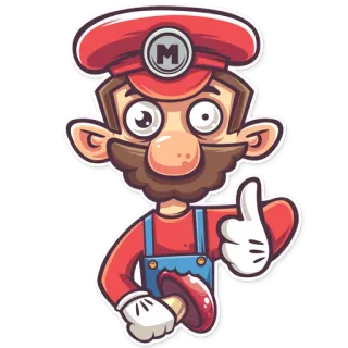👍 Mario Mario, Nintendo, Personaje, Videojuego, Dibujo animado telegram sticker