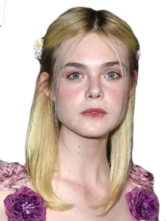😐 Elle Fanning portrait, actrice, blonde, femme, célébrité telegram sticker