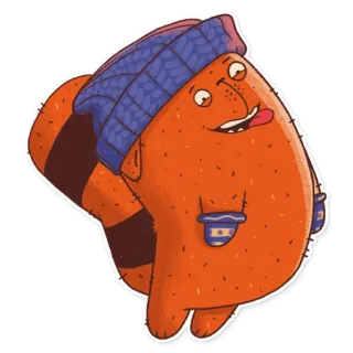 🤪 การ์ตูน, แมว, สัตว์, ฤดูหนาว, หมวก, น่ารัก telegram sticker