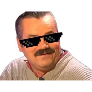 😁 man, sunglasses, meme, portrait, person, facial expression telegram sticker