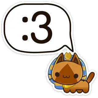 😌 :3 cat, emoji, cute, kawaii, animal, pharaoh, egyptian telegram sticker