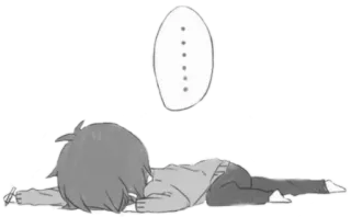 💤 exhaustion, tired, anime, laying down, cartoon telegram sticker