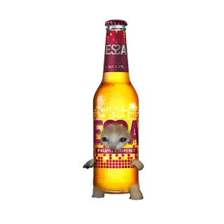🍺 ESPA เบียร์, แอลกอฮอล์, เครื่องดื่ม, ขวด, แมว whatsapp sticker