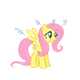😫 Fluttershy My Little Pony Fluttershy, My Little Pony, kucyk, kreskówka, animowany, przyjaźń, żółty, różowy telegram sticker