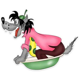 😆 The Wolf (Nu, pogodi!) Nu, pogodi! หมาป่า, การ์ตูน, รัสเซีย, โซเวียต, แอนิเมชัน, ตัวละคร whatsapp sticker