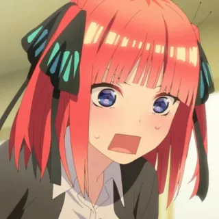 😱 Nino Nakano The Quintessential Quintuplets Anime, Chica, Dibujo animado, Impactado, Expresión, Lindo telegram sticker