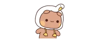 🔰 süß, Bär, Ente, Tier, Cartoon whatsapp sticker