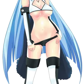 👙 anime, girl, underwear, sexy, blue hair whatsapp sticker