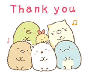 😄 Thank you grazie, carino, animali, kawaii, giapponese whatsapp sticker