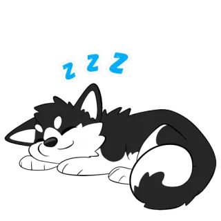 😴 zzz dormindo, cachorro, desenho animado, animal, fofo telegram sticker