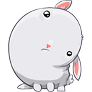 😒 bunny, rabbit, cute, animal, cartoon, sticker whatsapp sticker