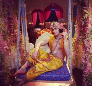 👆 Krishna Indian, Krishna, god, Hinduism, religion, flute, Indian culture telegram sticker