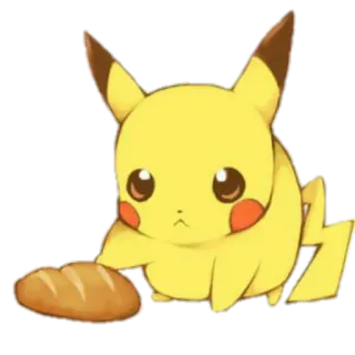 🥖 Pikachu Pokemon โปเกมอน, ปิกาจู, ขนมปัง, การ์ตูน, น่ารัก telegram sticker